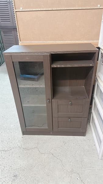 Tủ bếp thấp 1 cánh 2 ngăn kéo nâu